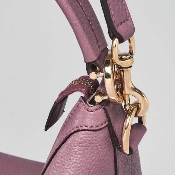 💕Authenic Gucci Mauve Leather Hobo Shoulder Tote Convertible Detachable Strap - Picture 13 of 13